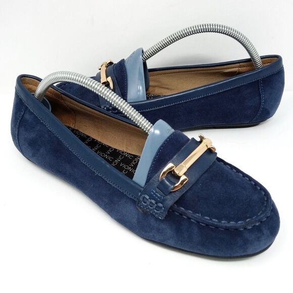 Vionic Shoes - Vionic Kenya Suede Loafers Women's Size 7.5 Horsebit Orthotic Driving Shoes